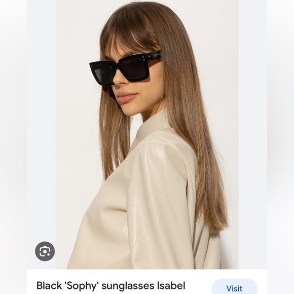 NWT Isabel Marant Sophy Rectangle Square frame acetate Designer Sunglasses GREEN - Picture 6 of 17